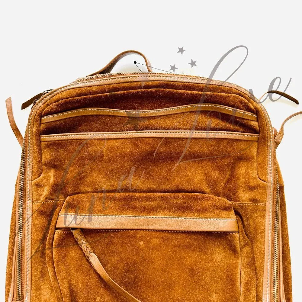 FREE PEOPLE We The Free Bexley Suede Backpack In Tan NWT